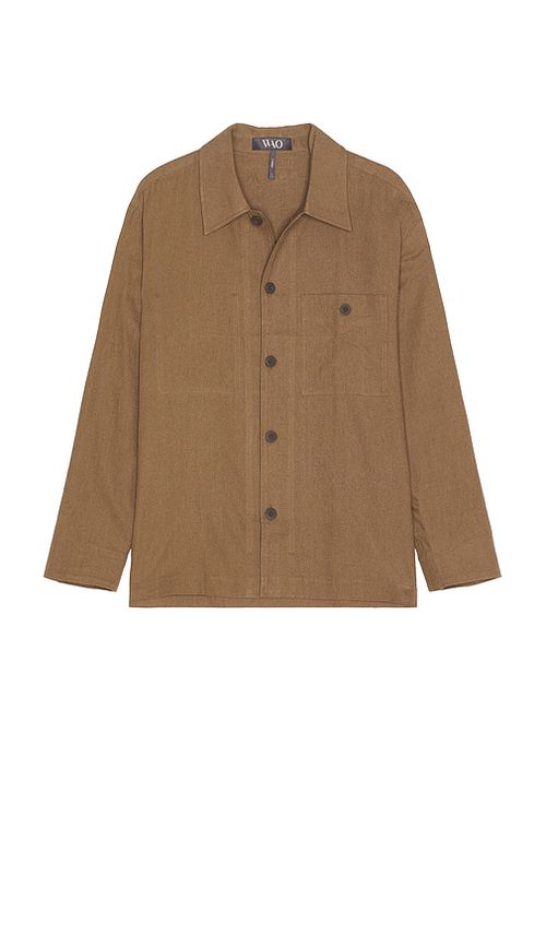 WAO The Linen Shirt Jacket in Brown