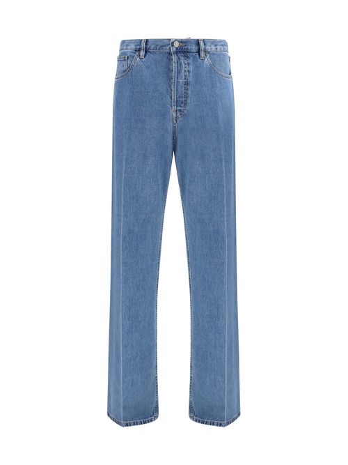 Straight-Leg Denim Jeans — Blue