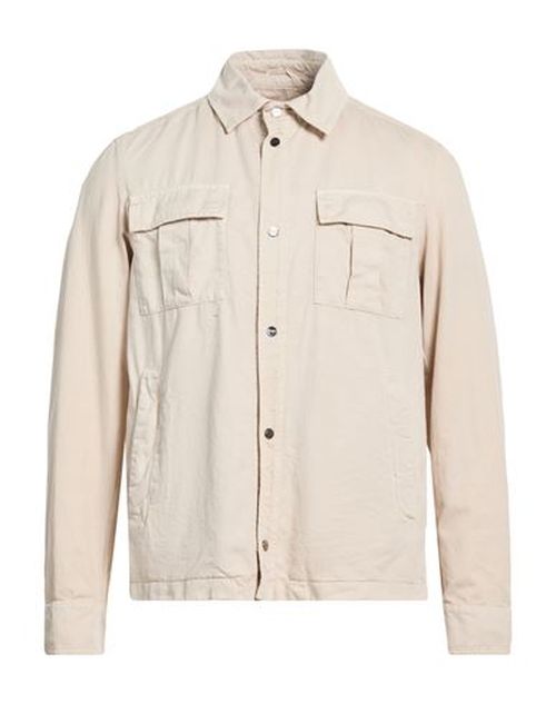Man Jacket Beige Size 40 Cotton, Linen