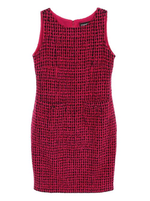 CHANEL Pre-Owned 1986-1988 tweed sleeveless dress - Pink