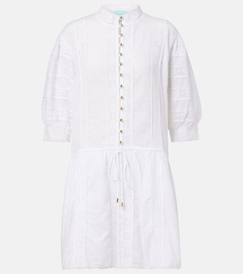 Rita lace-trimmed cotton minidress