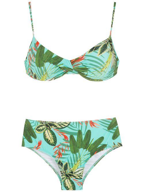 Veronica tropical print bikini - Green