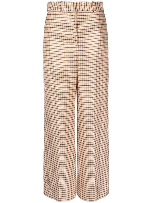 Wide-leg check trousers - Orange