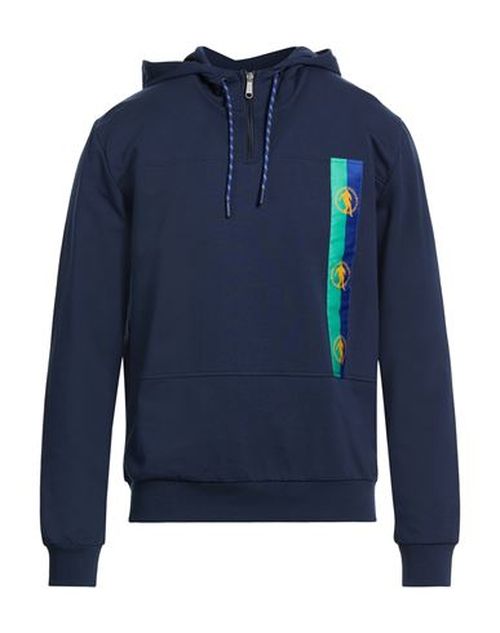 Man Sweatshirt Navy Size L Cotton, Elastane