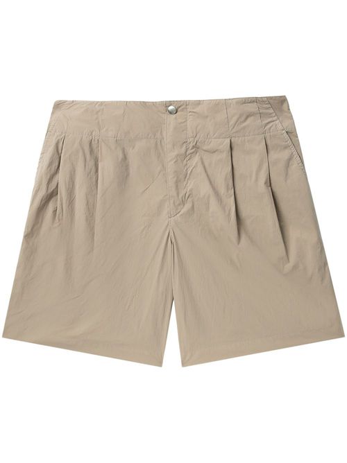 Pleated tailored shorts - Neutrals