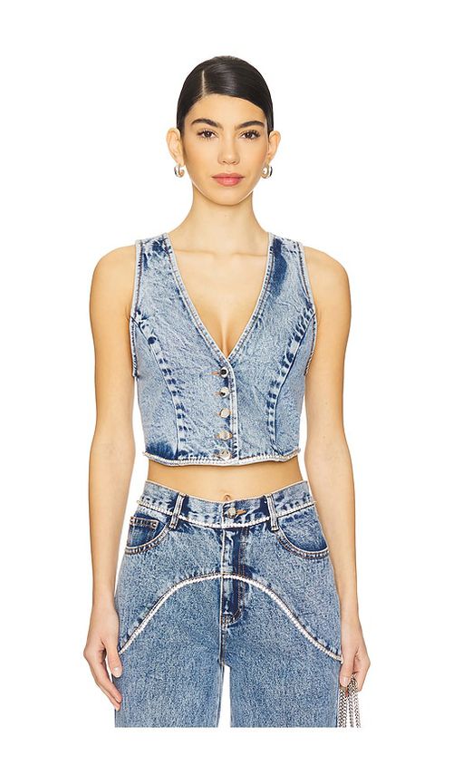 Retrofete Jordi Denim Vest in Blue. -  XL also in L, M