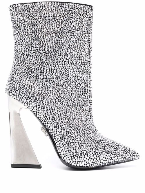 Crystal-embellished ankle boots - Silver