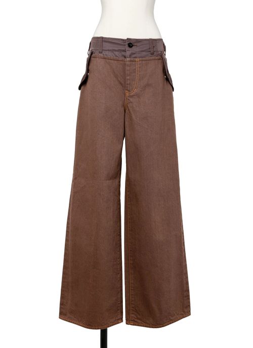 Corduroy Wide-Leg Trousers — Brown