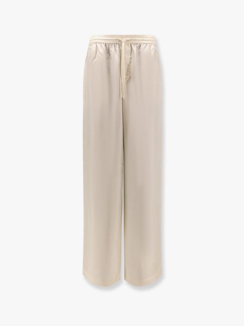 Silk Jogger Trousers — Beige
