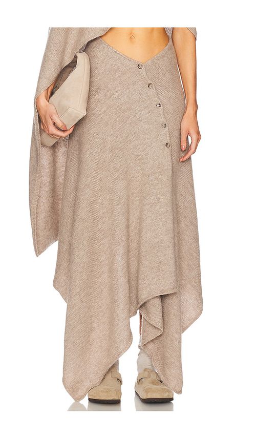 Helsa Lauren Midi Knit Skirt in Beige. - XL also in