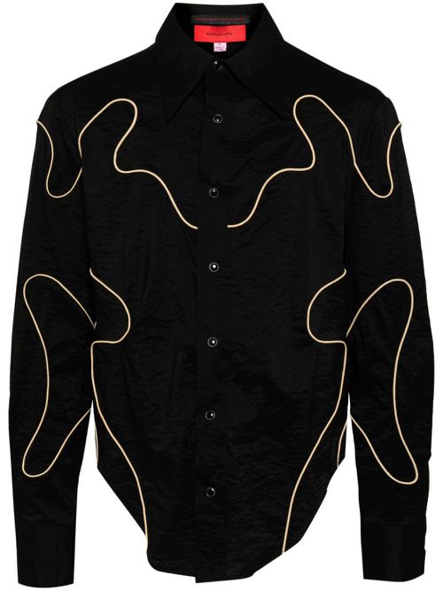 Contour pointed-collar shirt - Black