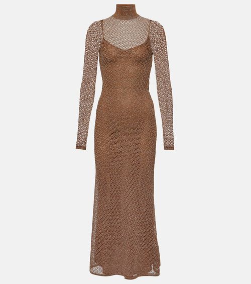 Open-knit Lurex maxi dress