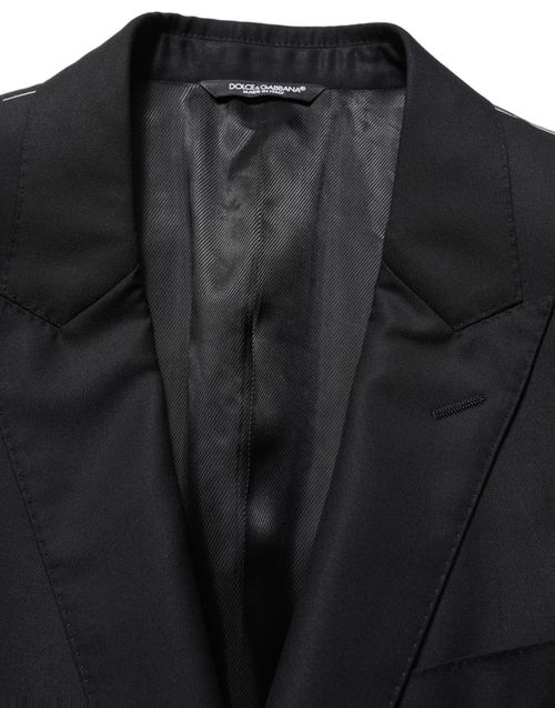 Virgin Wool and Silk Blazer — Black