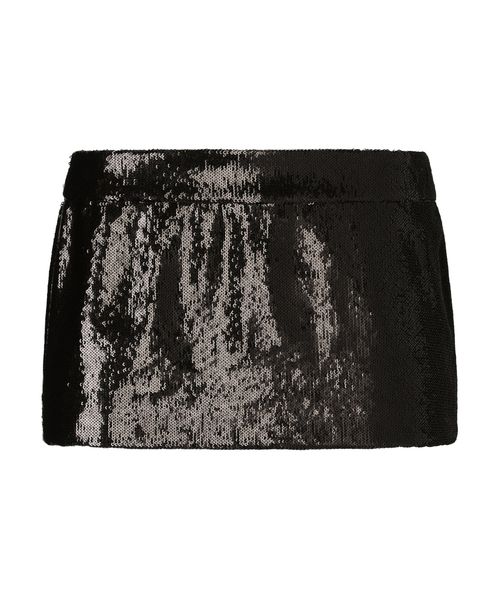 Micro-Sequin Embellished Mini Skirt