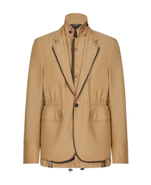 Layered single-breasted blazer