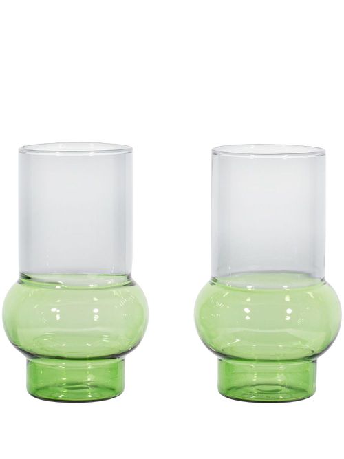 Bump tall glasses (set of two) - Green