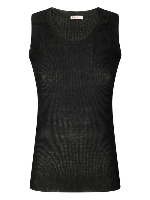 Stefano Mortari ribbed top - Black