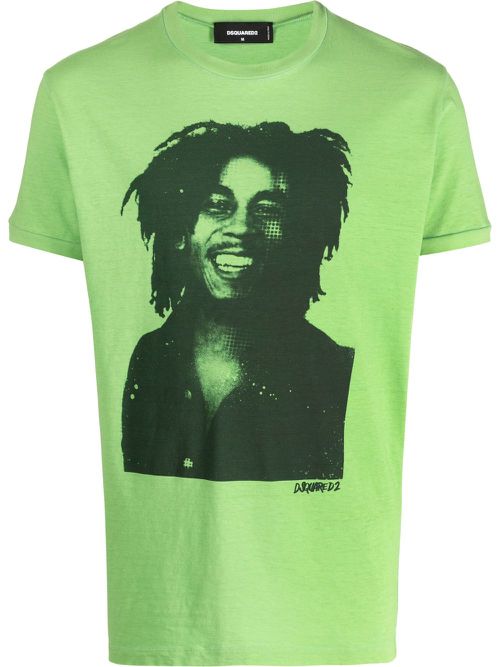 Photograph-print cotton T-shirt - Green
