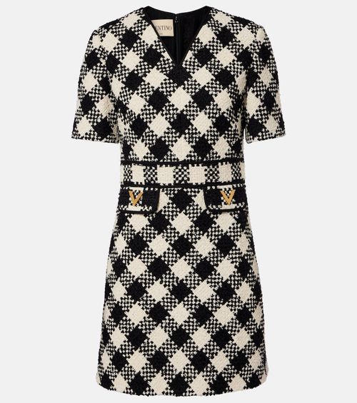 VGold checked tweed minidress