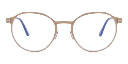 Tom Ford FT5866-B Blue-Light Block 035 Men's Eyeglasses Brown Size 52 - Blue Light Block Available