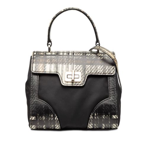 Pre-owned Tartan Saffiano Trimmed Tessuto Satchel 2A8KUF1B1UWTXXFC
