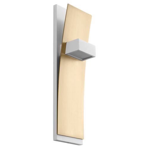 White W Aged Brass LED Wall Sconce from the Dario Collection
