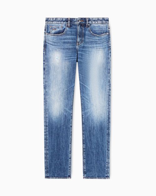 Classic Wash Blue Stretch Denim Skinny Jeans