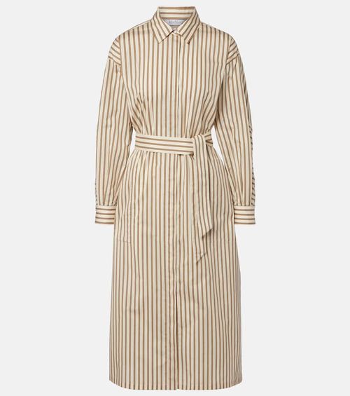 Lord striped belted cotton and silk shirt dress