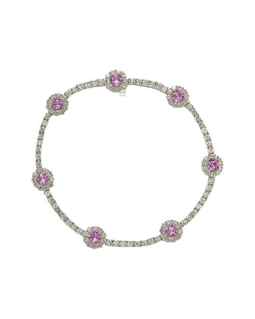 Silver 0.02 ct. tw. Diamond & Sapphire Bracelet