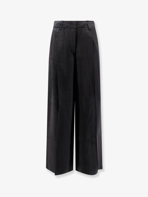 Airy Rayon Wide-Leg Trousers — Black