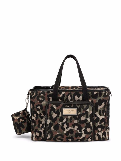 Leopard-print pet carry bag - Black