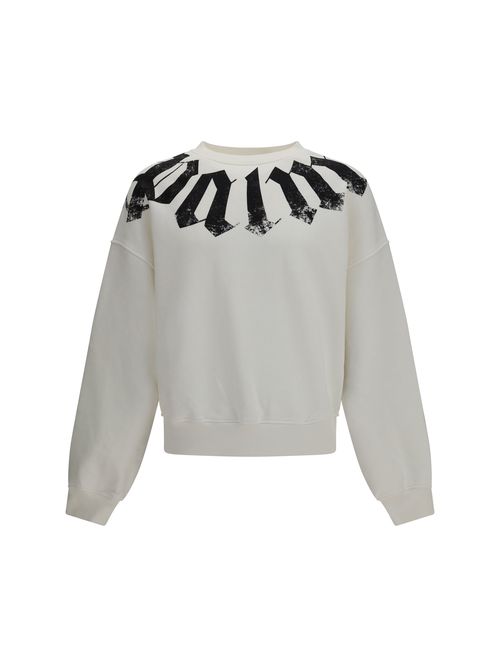 Big Neck Logo Print Sweatshirt — White