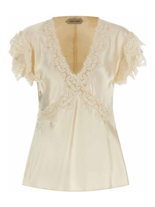 Satin And Lace Top