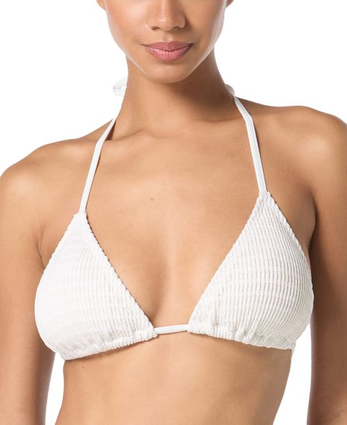 Michael Women's Crochet Halter String-Tie Triangle Bikini - White