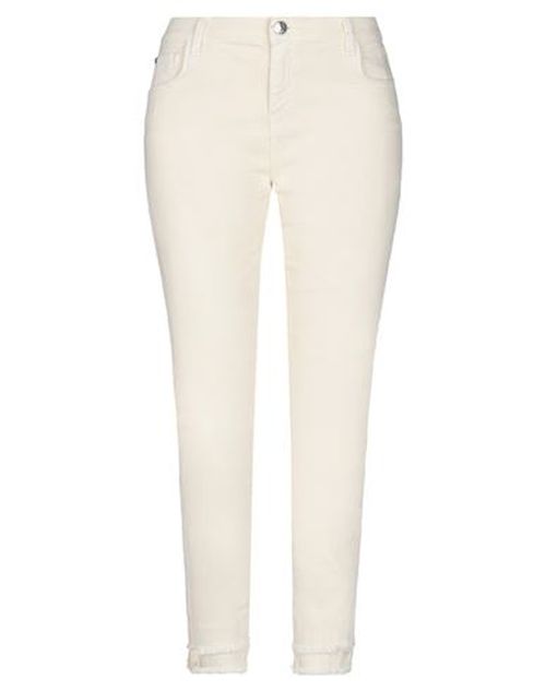 Woman Jeans Ivory Size 27 Cotton, Elastane