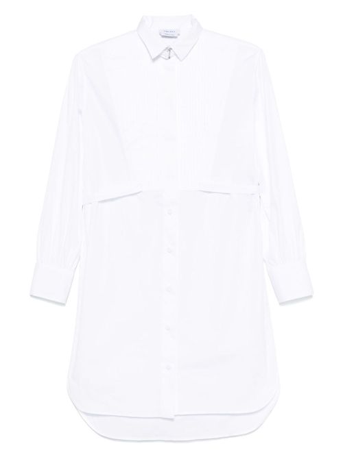 Pleated panel shirt dress - White