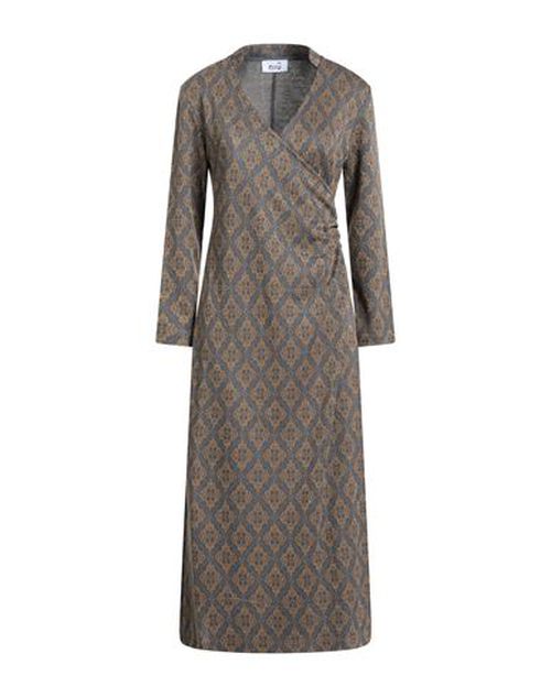 Niū Woman Midi dress Grey Size L Viscose, Polyamide, Metal, Elastane, Modal