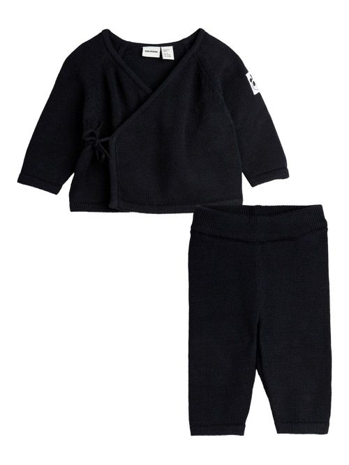 Fine-knit trousers set - Black