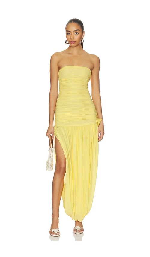 Maygel Coronel Halo Midi Dress in Yellow. - S/M also in XXS/XS, M/L