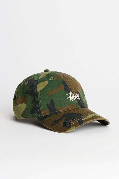 Stüssy Basic Washed Low Pro Cap Woodland Camo