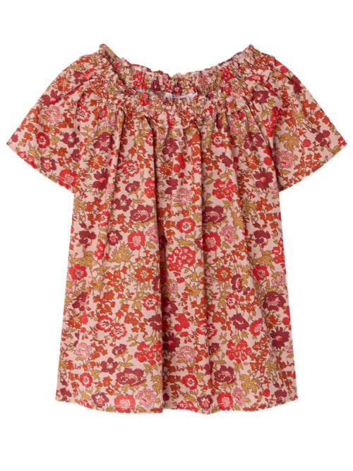 Goldia Blouse In Organic Cotton With Liberty Tana Lawn Floral
