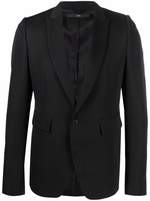 Single-breasted tailored blazer - Black