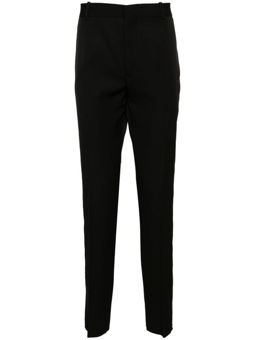 Low-rise satin-trim tailored trousers - Black