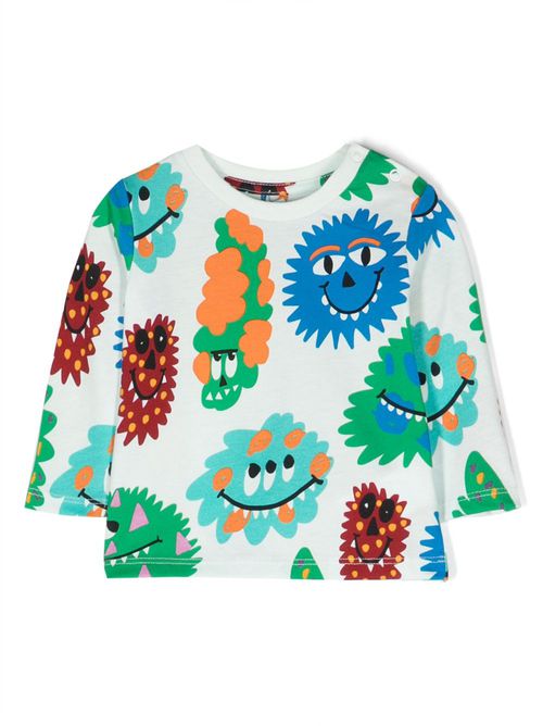 Graphic-print organic cotton top - White