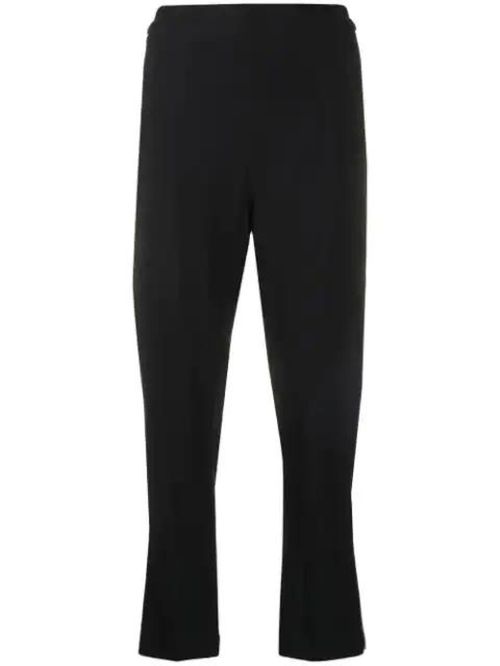 Black Cropped Straight Trousers
