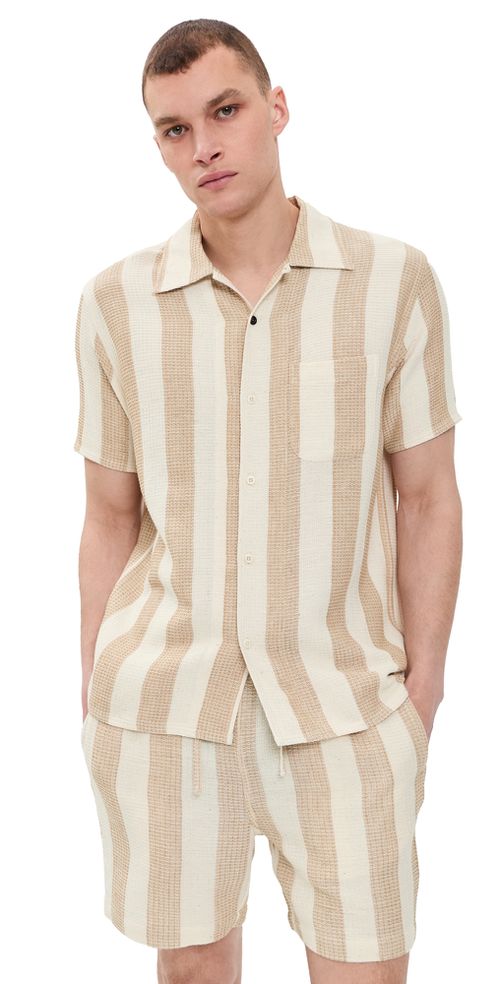 Chintan Handloom Striped Shirt Tan
