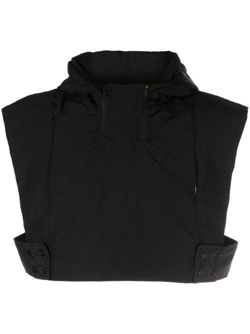 Del cropped hooded gilet - Black