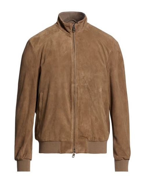 Man Jacket Taupe Size S Goat skin, Cotton, Elastane