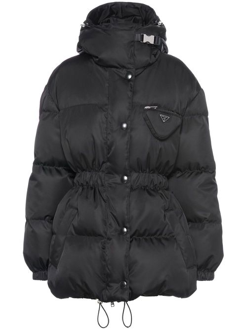 Re-Nylon pocket-detail puffer jacket - Black