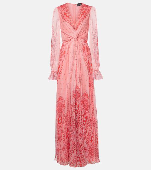 Printed silk gown